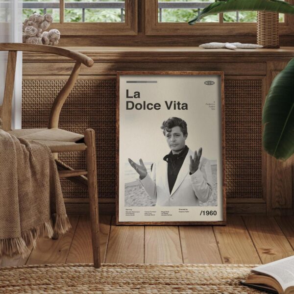 La Dolce Vita Movie Poster - mid-century wall artwork