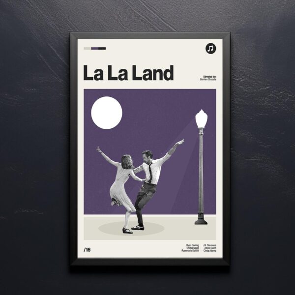 La La Land mid-century poster art print, vintage movie poster