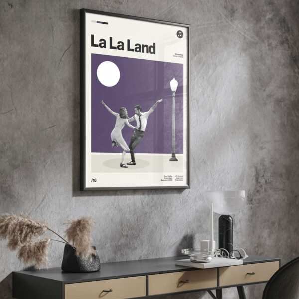 La La Land mid-century poster art print, vintage movie poster