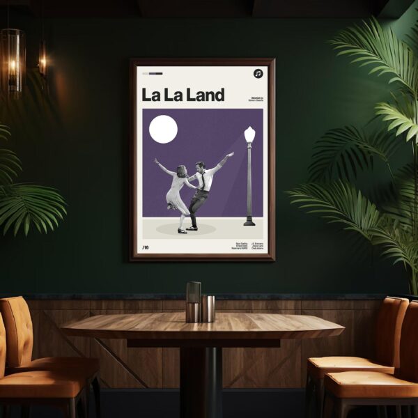 La La Land mid-century poster art print, vintage movie poster