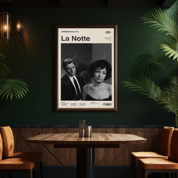 La Notte mid-century modern movie poster limited 20th century design
