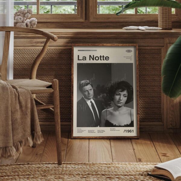 La Notte mid-century modern movie poster limited 20th century design
