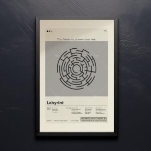 Mid-century modern graphic design Labyrinth movie poster artwork