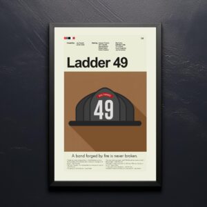 Mid-century modern Ladder 49 movie poster with vintage style design