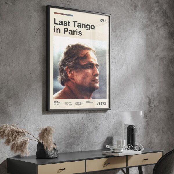 Last Tango in Paris mid century modern style movie poster artwork