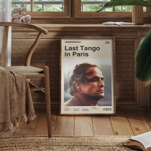 Last Tango in Paris mid century modern style movie poster artwork
