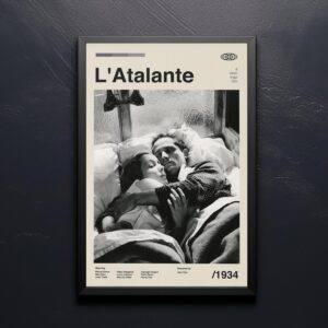 L'Atalante movie poster - mid-century retro artwork