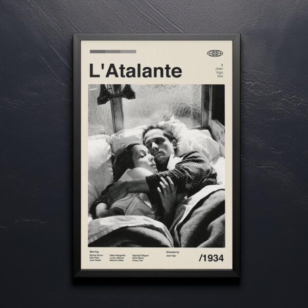 L'Atalante movie poster - mid-century retro artwork