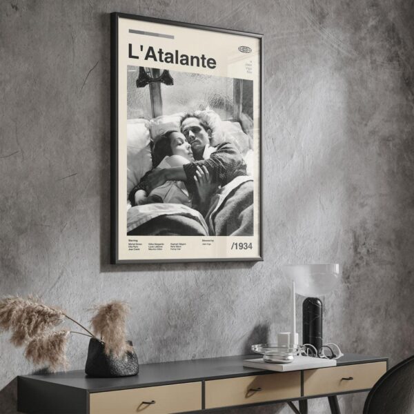 L'Atalante movie poster - mid-century retro artwork