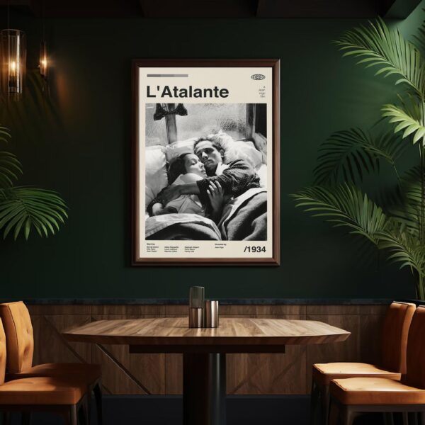 L'Atalante movie poster - mid-century retro artwork
