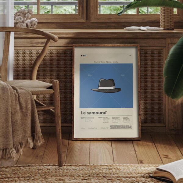 Le Samouraï movie poster featuring mid-century modern furniture design