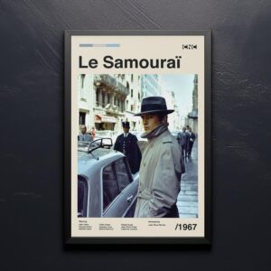 Le Samouraï Movie Poster - mid-century poster with graphic design