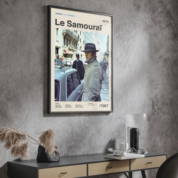 Le Samouraï Movie Poster - mid-century poster with graphic design