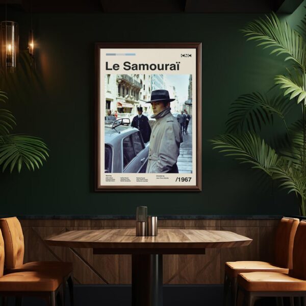 Le Samouraï Movie Poster - mid-century poster with graphic design
