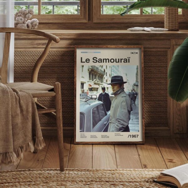 Le Samouraï Movie Poster - mid-century poster with graphic design