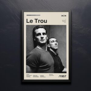 Le Trou movie poster - mid-century modern retro artwork