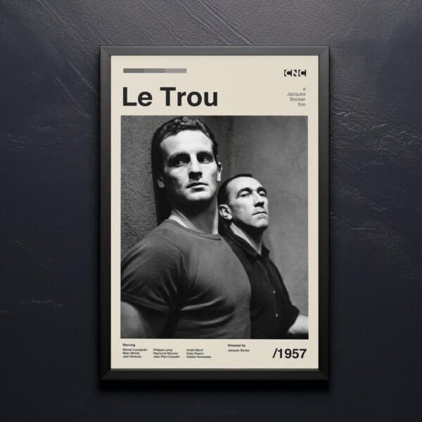 Le Trou movie poster - mid-century modern retro artwork