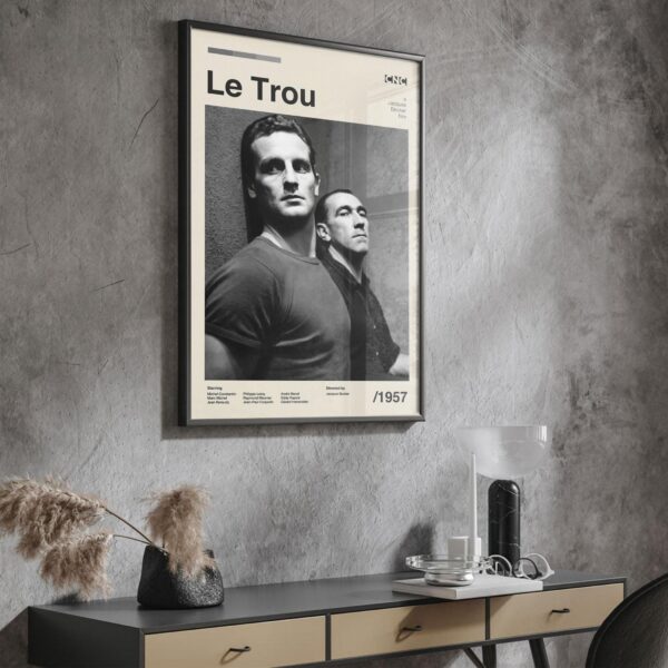Le Trou movie poster - mid-century modern retro artwork
