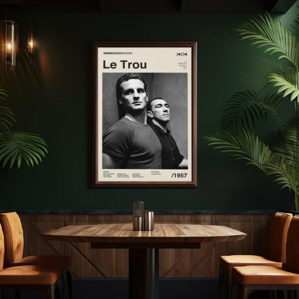 Le Trou movie poster - mid-century modern retro artwork