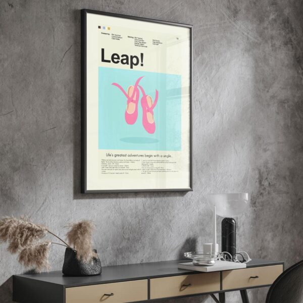 Mid-century modern Leap Year movie poster with graphic design elements