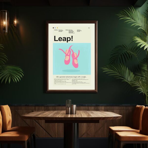 Mid-century modern Leap Year movie poster with graphic design elements