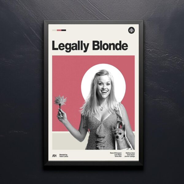 Legally Blonde mid-century poster, retro artwork print
