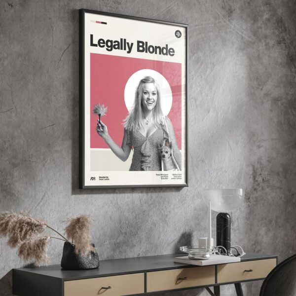 Legally Blonde mid-century poster, retro artwork print