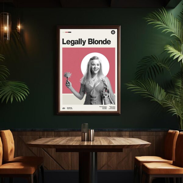 Legally Blonde mid-century poster, retro artwork print