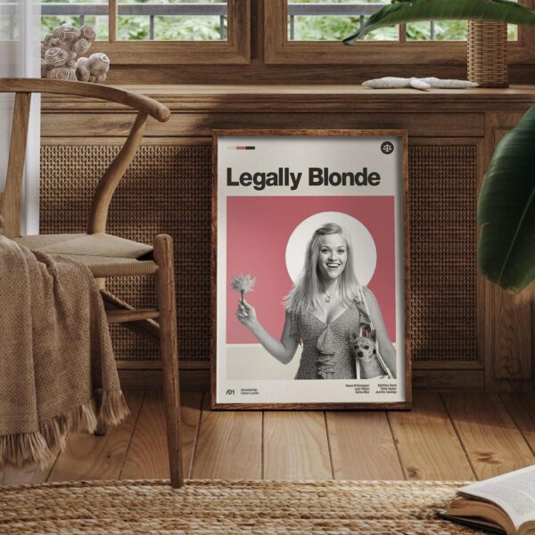 Legally Blonde mid-century poster, retro artwork print