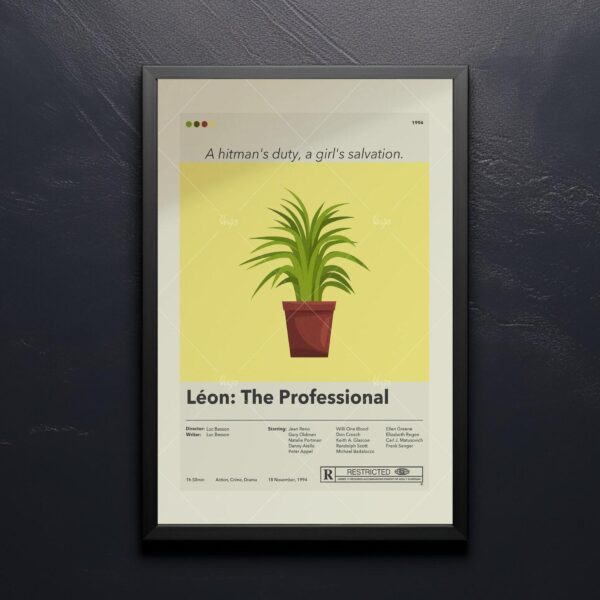Mid-century modern style poster of Léon: The Professional movie