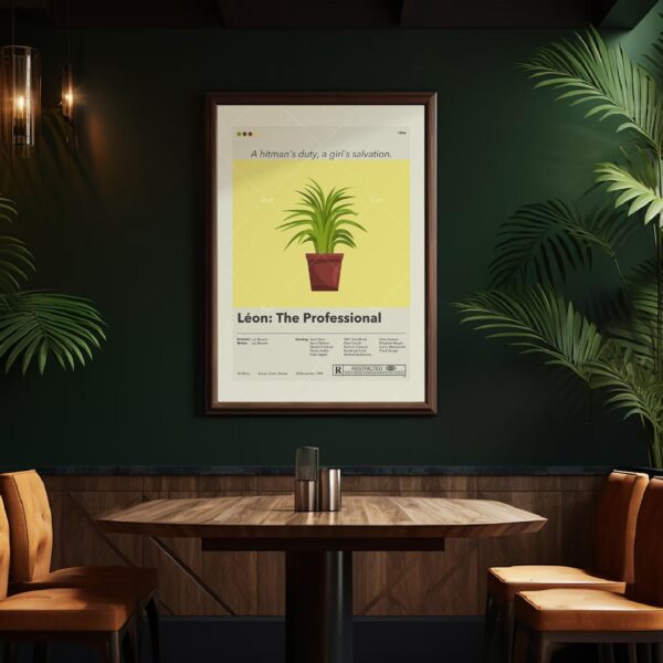 Mid-century modern style poster of Léon: The Professional movie