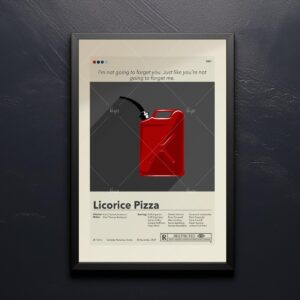 Mid-century modern Licorice Pizza movie poster art with vintage design