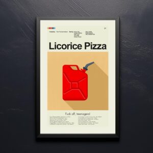 Vintage mid-century modern Licorice Pizza movie poster with retro design