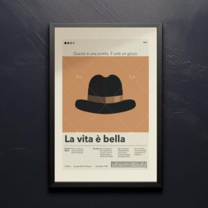 Mid-century modern Life Is Beautiful movie poster with vintage advertising style