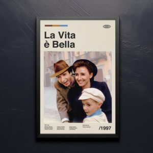 Life Is Beautiful mid-century modern movie poster with retro design