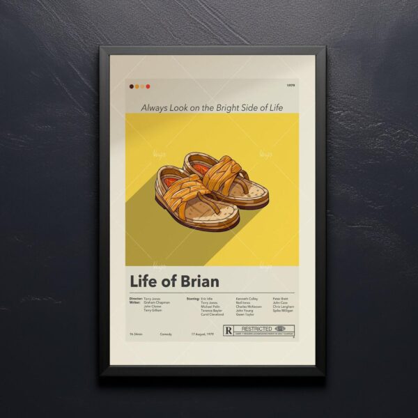 Life of Brian movie poster with vintage 20th century design