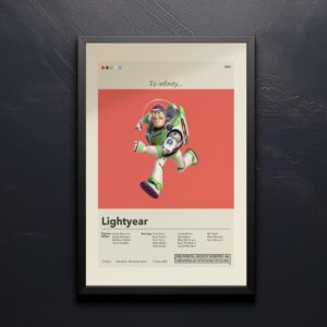 Mid-century modern Lightyear movie poster with vintage advertising style