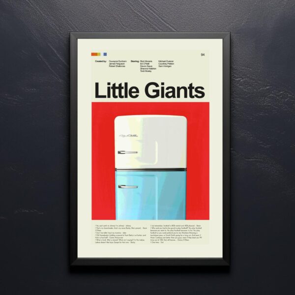 Mid-century modern Little Giants movie poster with 20th century design style