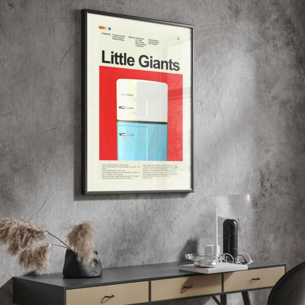 Mid-century modern Little Giants movie poster with 20th century design style