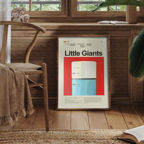 Mid-century modern Little Giants movie poster with 20th century design style