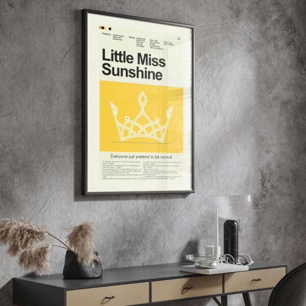 Mid-century modern Little Miss Sunshine movie poster with retro design