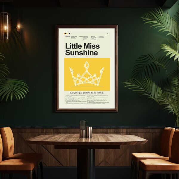 Mid-century modern Little Miss Sunshine movie poster with retro design