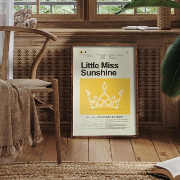 Mid-century modern Little Miss Sunshine movie poster with retro design