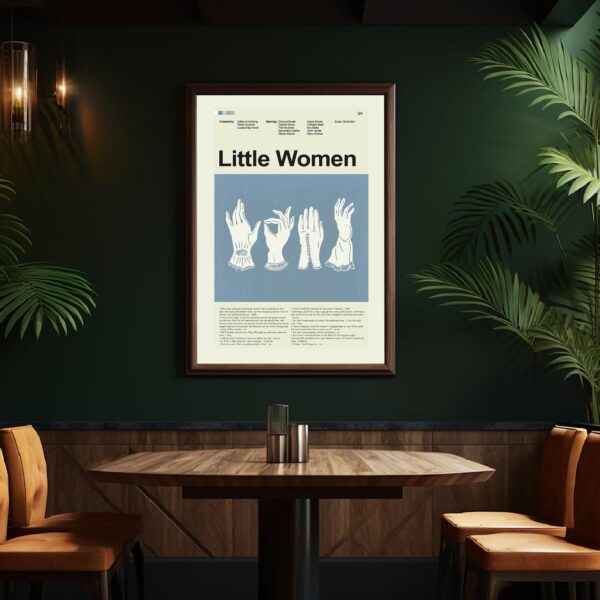 Mid-century modern Little Women movie poster with graphic design style