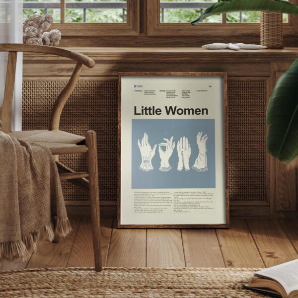 Mid-century modern Little Women movie poster with graphic design style