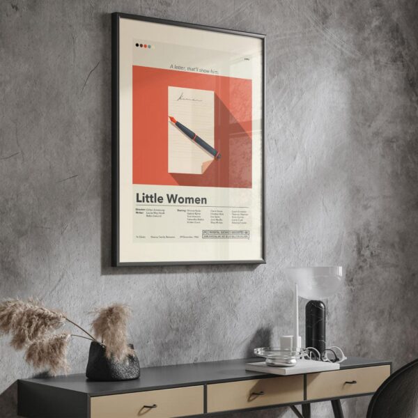 Vintage mid-century modern Little Women movie poster artwork