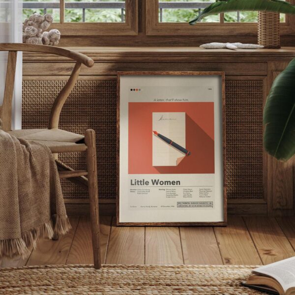 Vintage mid-century modern Little Women movie poster artwork