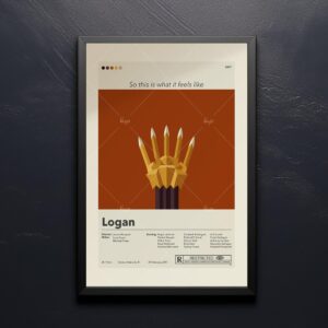 Mid-century modern Logan movie poster with 20th century limited edition design