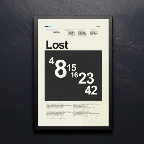Mid-century modern Lost movie poster design from mid 20th century