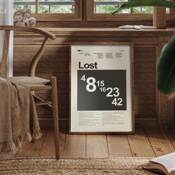 Mid-century modern Lost movie poster design from mid 20th century